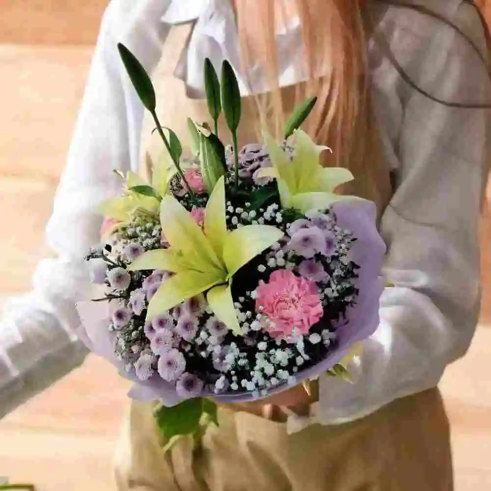 Carnation with Lily Bouquet